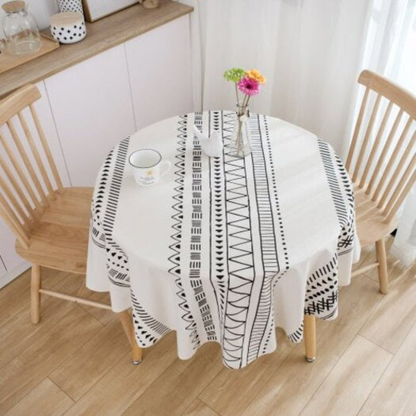 150X150cm Decorative Table Cotton Linen Round Tablecloths Dining Cover White Table Cloths