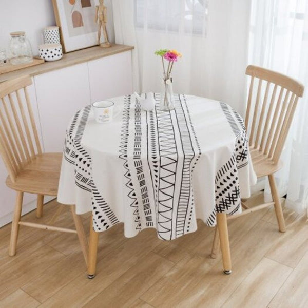 150X150cm Decorative Table Cotton Linen Round Tablecloths Dining Cover White Table Cloths