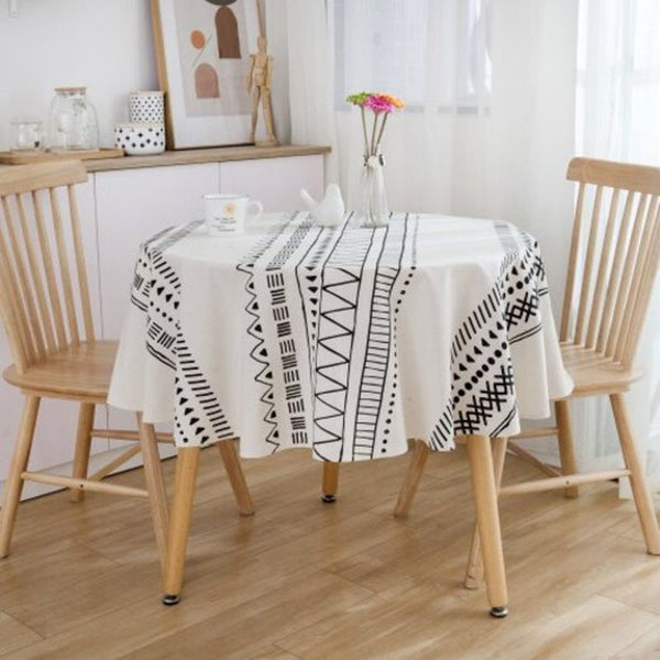 150X150cm Decorative Table Cotton Linen Round Tablecloths Dining Cover White Table Cloths