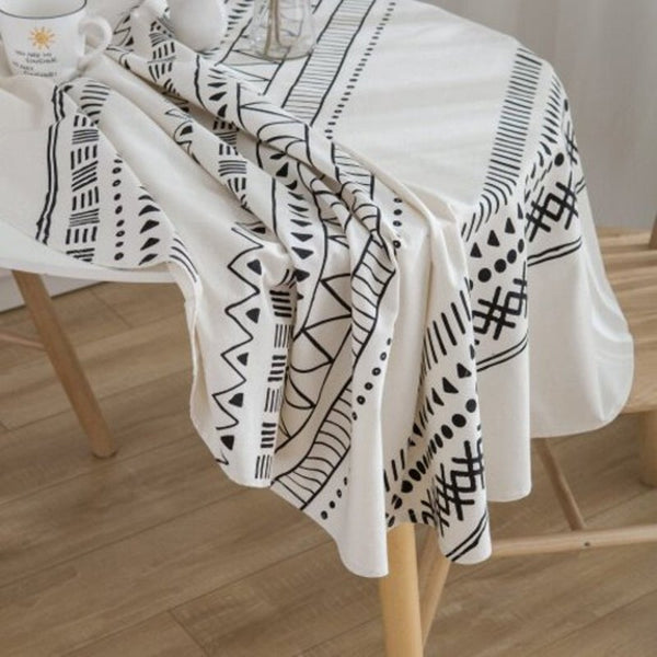 150X150cm Decorative Table Cotton Linen Round Tablecloths Dining Cover White