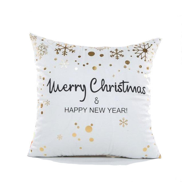 Decorative Gold White Soft Christmas Cushion Covers Cushions & Decorative Pillows