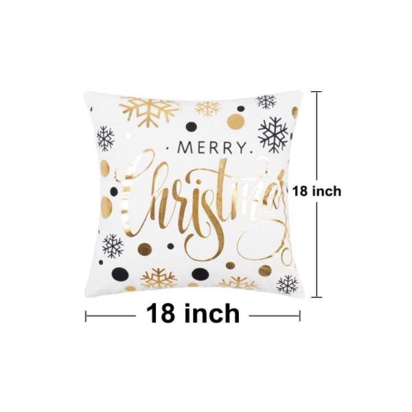 Decorative Gold And White Soft Christmas Cushion Covers