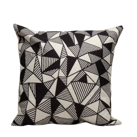 Decorative Household Triangles Combination Pillow Case White And Black