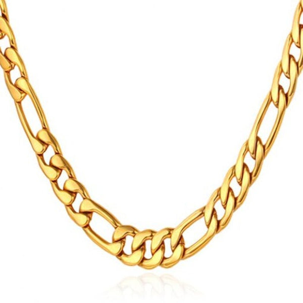 Delicate Solid Color Chain Necklace For Men Golden