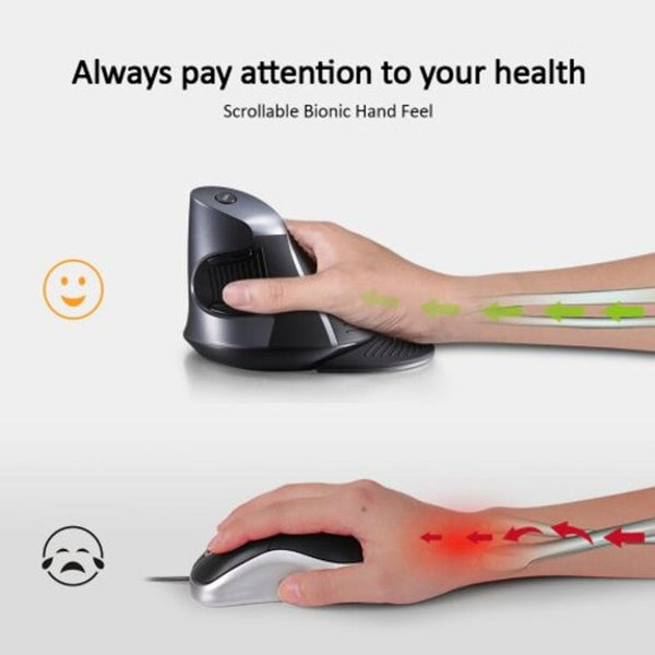 M618 Ergonomic Office Vertical Mouse Buttonsoptical Right Hand Mice With Wrist Mat Black Mice Trackballs & Touchpads