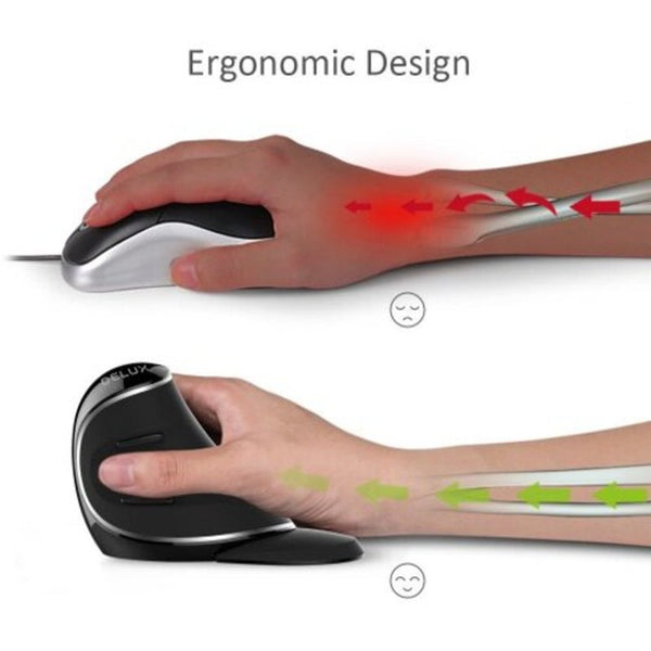 M618 Plus Ergonomic Vertical Wireless Mouse 800 1200 1600 Dpiwith Removable Palm Rest Black Mice Trackballs & Touchpads