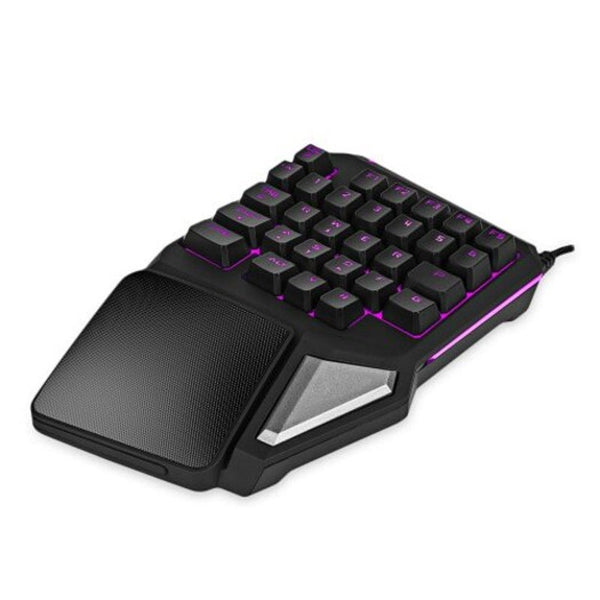 T9 Pro Wired Gaming Keypad 30 Keys One Handed Membrane Keyboard Black Keyboards & Keypads