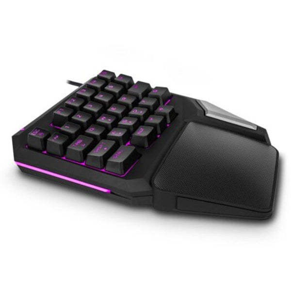 T9 Pro Wired Gaming Keypad 30 Keys One Handed Membrane Keyboard Black