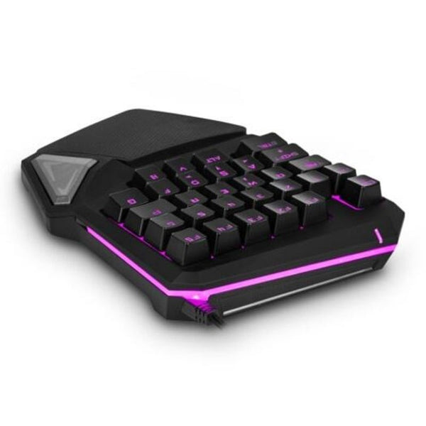 T9 Pro Wired Gaming Keypad 30 Keys One Handed Membrane Keyboard Black