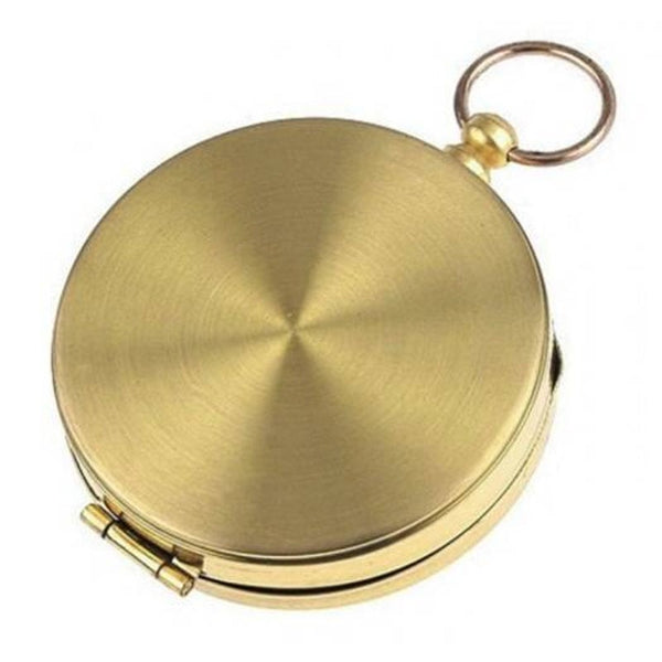 Deluxe Outdoor Compass Keychain For Hiking Camping Gold Compasses