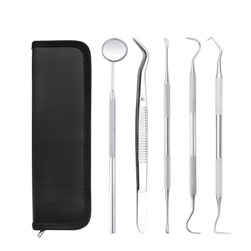 Oral Care Dental Tools 5 Piece Tooth Cleaning Stainless Steel Molar Dentist Dog Tweezers Set Oral Hygiene
