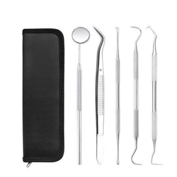 Oral Care Dental Tools 5 Piece Tooth Cleaning Stainless Steel Molar Dentist Dog Tweezers Set Oral Hygiene