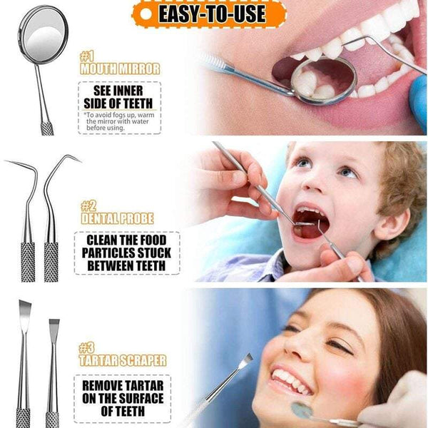 Oral Care Dental Tools 5 Piece Tooth Cleaning Stainless Steel Molar Dentist Dog Tweezers Set Oral Hygiene