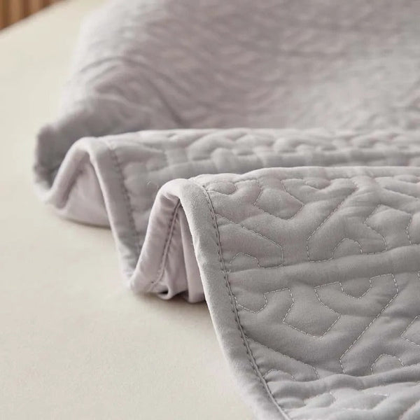 Mattress Cover Gray 100 Centimetre X 200 Pure Cotton Quilted Protector Mattress Toppers & Protectors