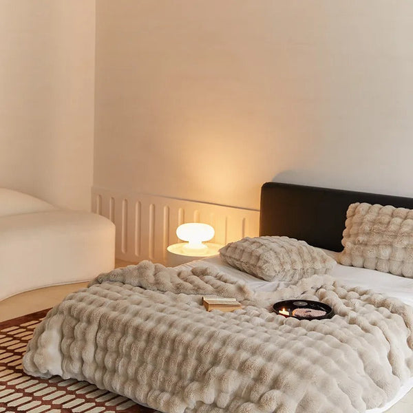Brown Tuscan Imitation Thick Fur Blanket Winter Warmth 160X200cm For Beds Sofa Blankets