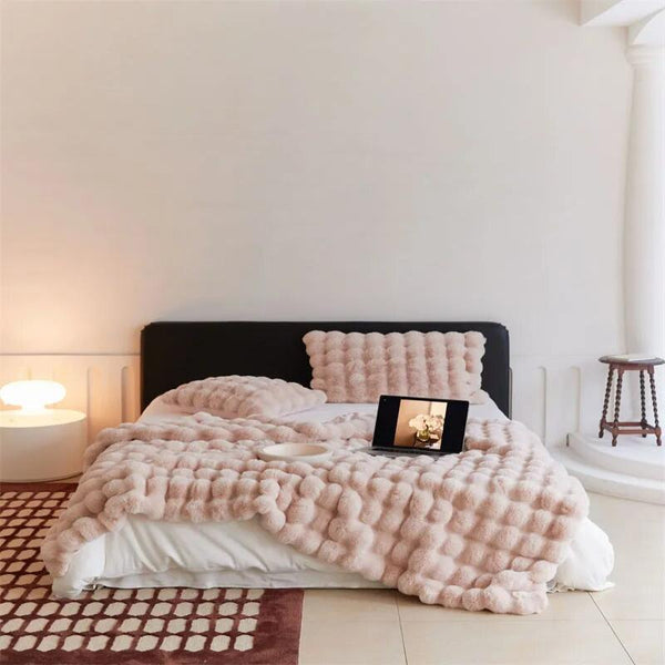 Blanket Pink Tuscan Imitation Thick Fur Winter Luxury Warmth For Beds Sofa Blankets