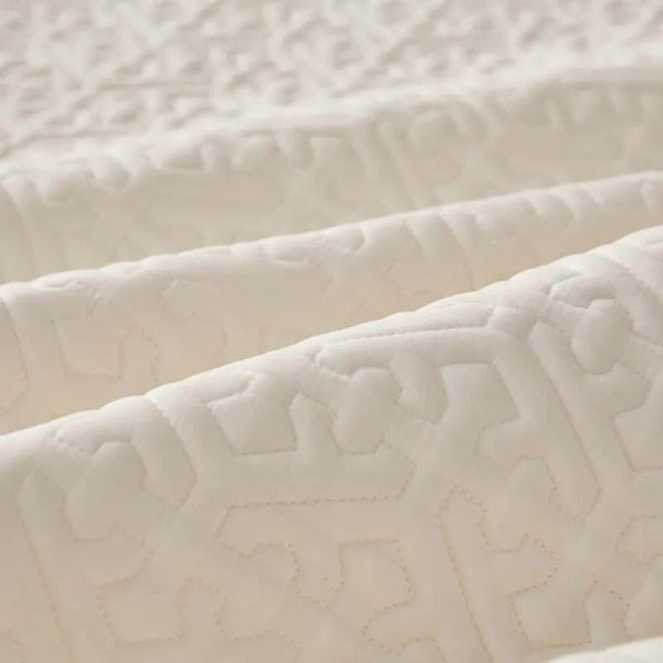 Mattress Cover Beige Double Size Pure Cotton Soft Quilted Protector Mattress Toppers & Protectors