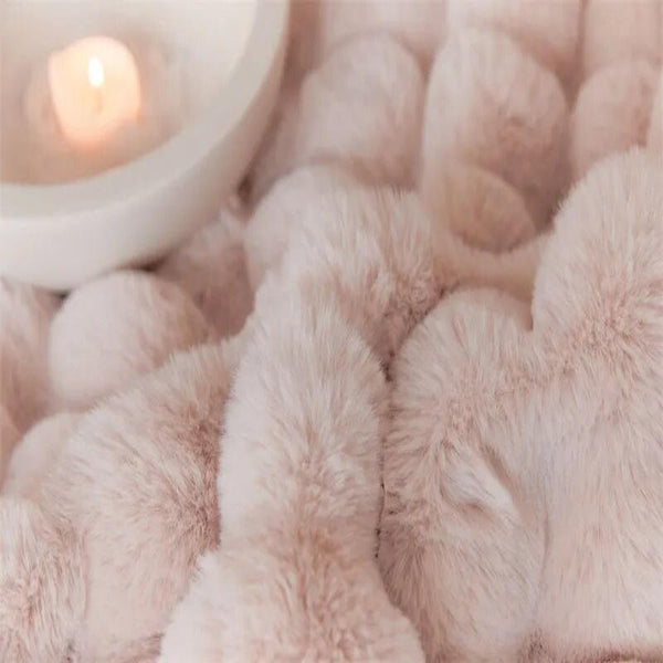 Blanket Pink Tuscan Imitation Thick Fur Winter Luxury Warmth For Beds Sofa Blankets