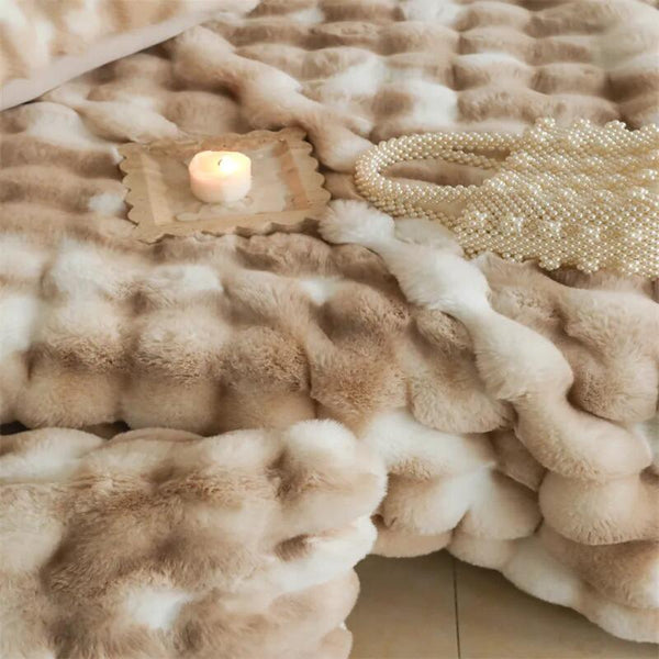 Brown Tuscan Imitation Thick Fur Blanket 100X160cm For Beds Sofa Blankets
