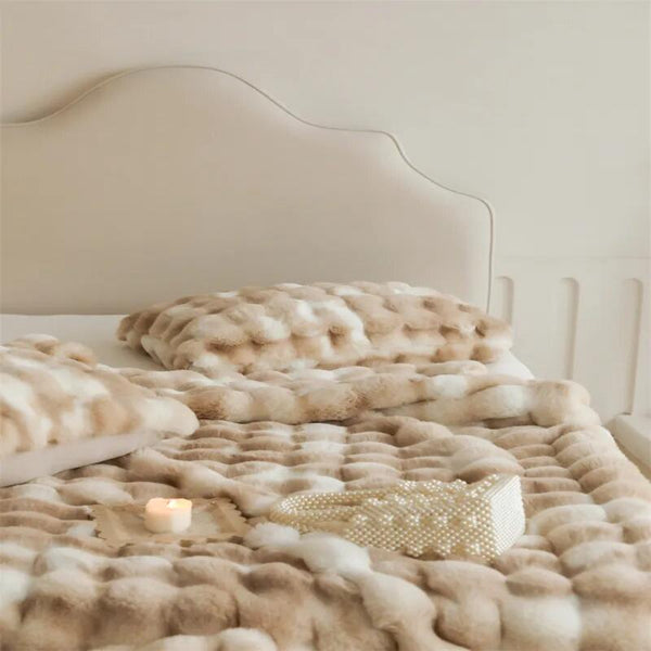 Brown Tuscan Imitation Thick Fur Blanket Winter Warmth 160X200cm For Beds Sofa Blankets