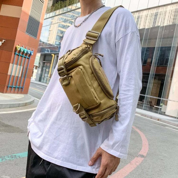 1000D Waterproof Oxford Mens Belt Fanny Pack Shoulder Messenger Bag Tactical Waist Packs & Bags