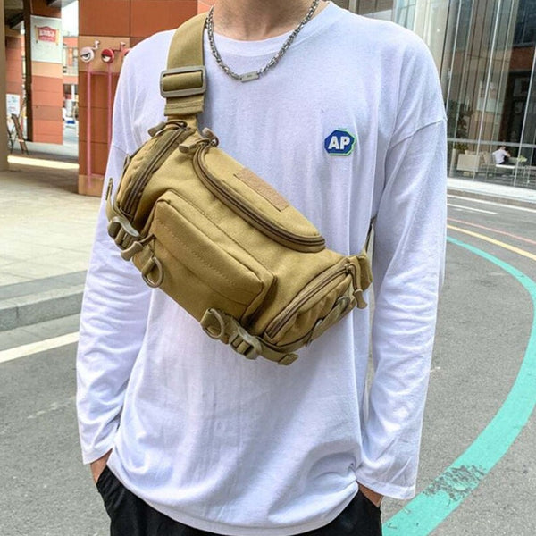 1000D Waterproof Oxford Mens Belt Fanny Pack Shoulder Messenger Bag Tactical Waist Packs & Bags