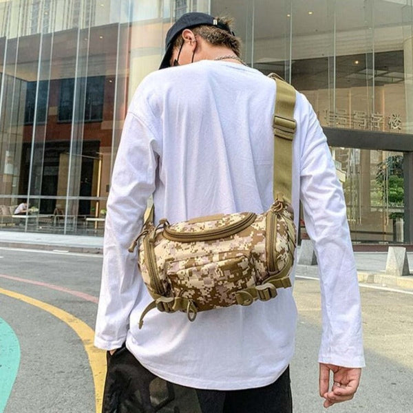 1000D Waterproof Oxford Mens Belt Fanny Pack Shoulder Messenger Bag Tactical Waist Packs & Bags