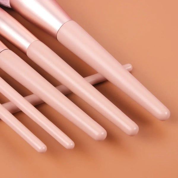12 Pieces Nude Pink Makeup Kit Beauty Up Tool Loose Powder Concealer Brushes