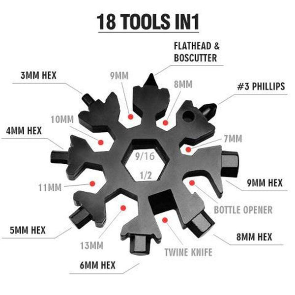 18 In Mini Multifunctional Snowflake Wrench Tool Multi Tools