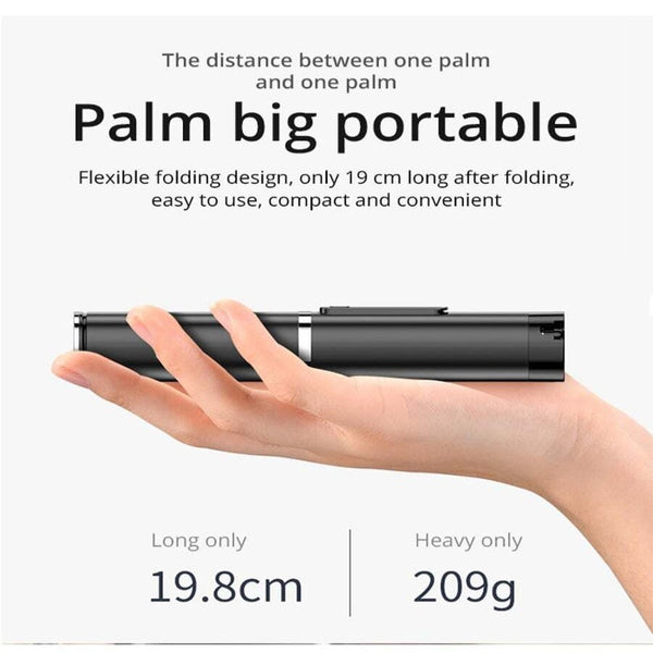 3 In 1 Extendable Black Wireless Bluetooth Selfie Stick Selfie Sticks