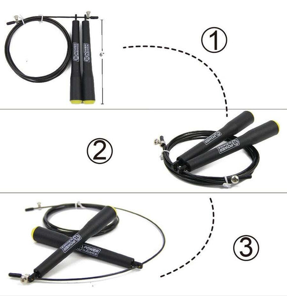 3M Speed Skipping Rope Double Ball Bearing Gym Fitness Jump With Spare Black Skip Jump Ropes