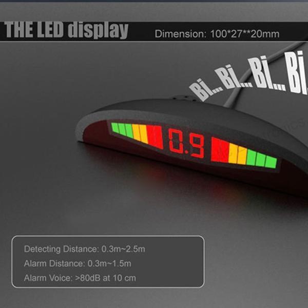 4 Parking Sensors Led Display Car Reverse Radar System Alarm Kit Black Rear View Monitors/Cams & Kits