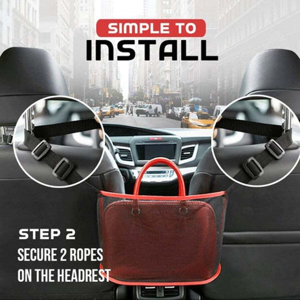 Advanced Upgrade Style Net Pocket Handbag Holder Between Car Seat Storage