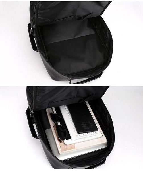 Business For Men Waterproof Pu Leather Laptop Bag Large Capacity Usb Charging Rucksack Male Fashion Bagpack Backpacks