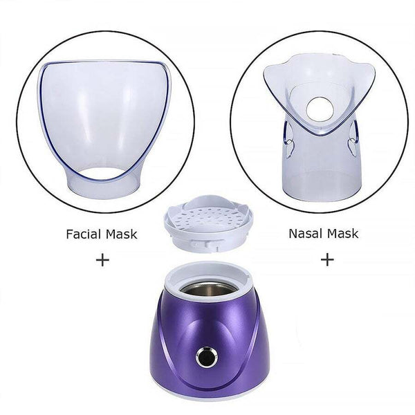 Facial Face Steamer Deep Cleanser Mist Sprayer Spa Skin Vaporizer Purple Facial Cleansing Devices