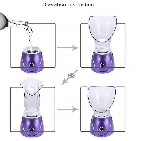 Facial Cleansing Devices Facial Face Steamer Deep Cleanser Mist Sprayer Spa Skin Vaporizer Purple