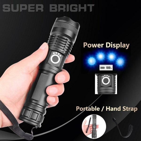 Rechargeable Powerful High Lumens Xhp50 Flashlight Led Torch Torches