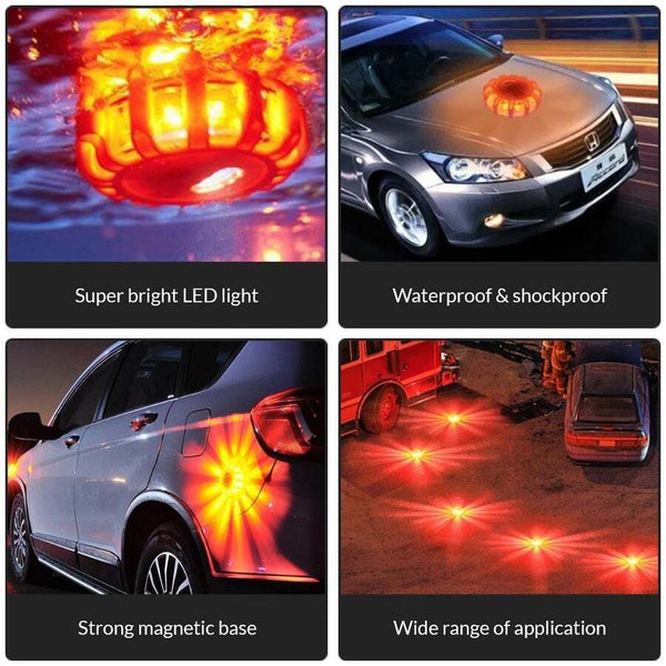 Led Road Flares Emergency Disc Beacon Roadside Safety Light
