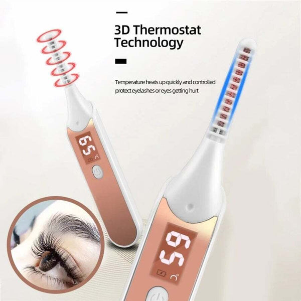 Electric Heated Eyelash Curler Women Makeup Irons Brush Natural Curling Eyelash Tools
