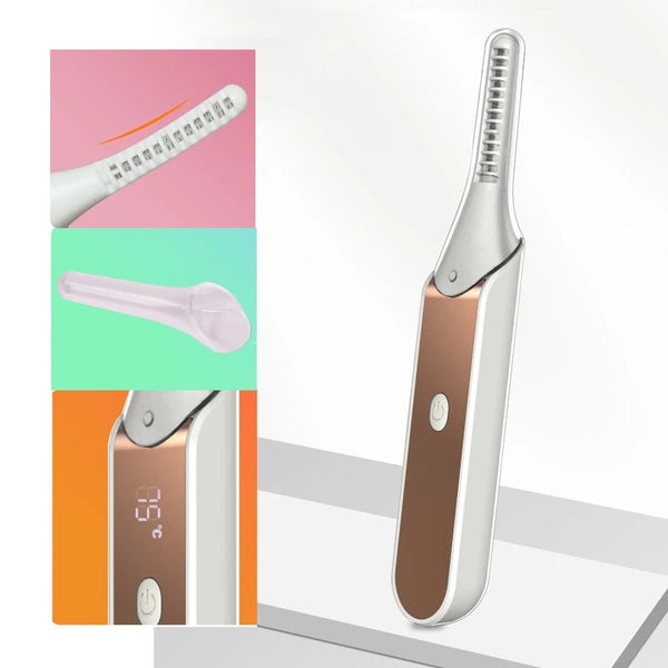 Electric Heated Eyelash Curler Women Makeup Irons Brush Natural Curling Eyelash Tools