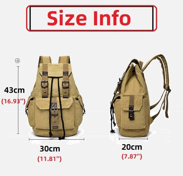 School Backpack Bags Hiking Canvas Bookbag For Men Travel Backpacks