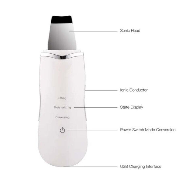 Ultrasonic Skin Scrubber Facial Cleaning Peeling Device Facial Cleansing Devices