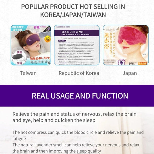 Usb Heated Eye Mask Far Infrared Eyeshade For Dry Hot Compress Puffy Massager Massagers