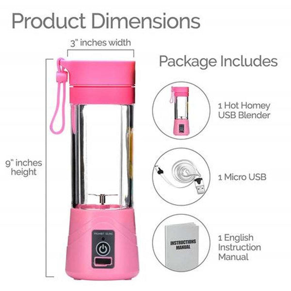 6 Blades Blender Bottle Travel Usb Electric Juicer Cup Machine Handheld Blenders