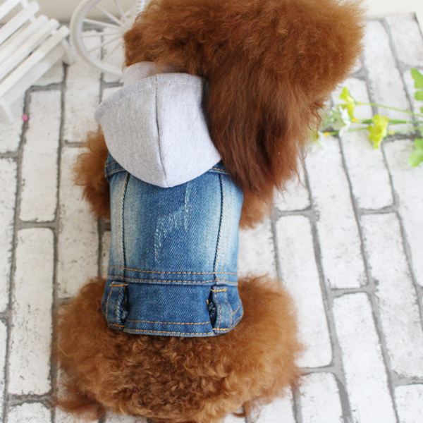 Designer Denim Dog Clothes Small Jacket Pet Clothing