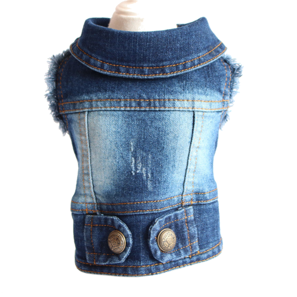 Designer Denim Dog Clothes Small Jacket Pet Clothing Dog Clothing & Shoes