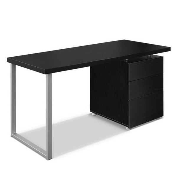 Artiss Metal Desk With 3 Drawers Black Home Office Desks