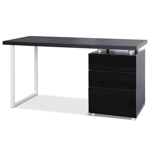 Artiss Metal Desk With 3 Drawers Black Home Office Desks