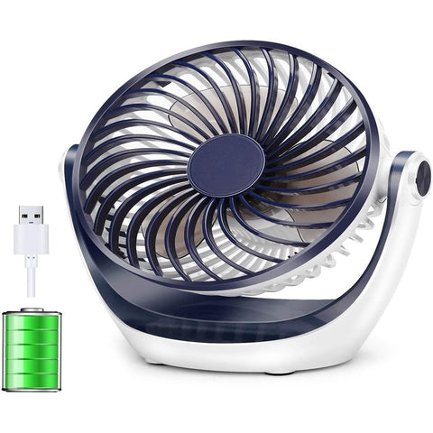 Desk Fan Small Table With Strong Airflow Portable 3 Speeds Head 360 Mini Personal Portable Fans