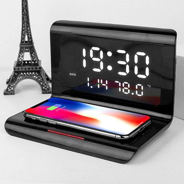 Wireless Phone Chargers Desktop Alarm Clock 3 In 1 For Iphone Chargers & Cradles